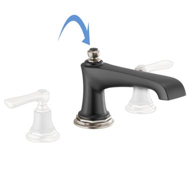 Click here to see Brizo T67360-NKBLLHP Brizo Rook Two-Handle Deck-Mount Roman Tub Faucet Trim, 3-Hole, Ceramic Cartridge, Less Handles, Brilliance Luxe Nickel/Matte Black - T67360-NKBLLHP