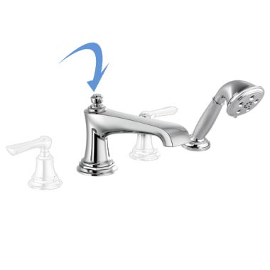Click here to see Brizo T67460-PCLHP Brizo Rook Two-Handle Roman Tub Faucet Trim with H2Okinetic Hand Shower, Angular Spout, 4-Hole, Less Handles, Polished Chrome - T67460-PCLHP