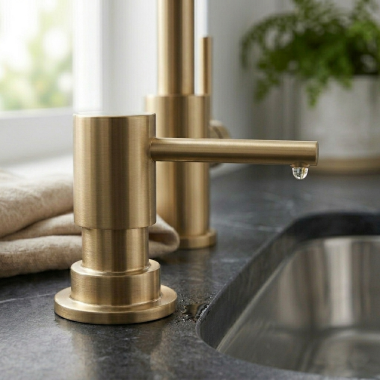 Click here to see DELTA FAUCETS COMPANY RP79275GL Brizo Solna Soap/Lotion Dispenser, Brilliance Luxe Gold - RP79275GL