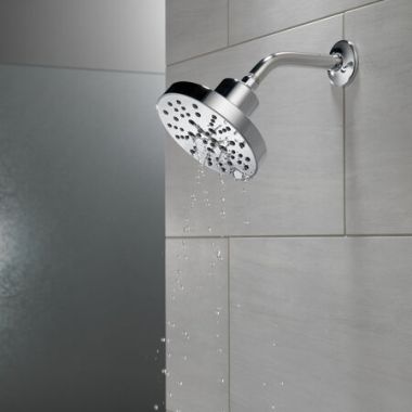 Click here to see Delta 52668 Delta Universal H2Okinetic Touch-Clean Raincan Showerhead, 5-Setting, 1.75 GPM, WaterSense, Chrome - 52668