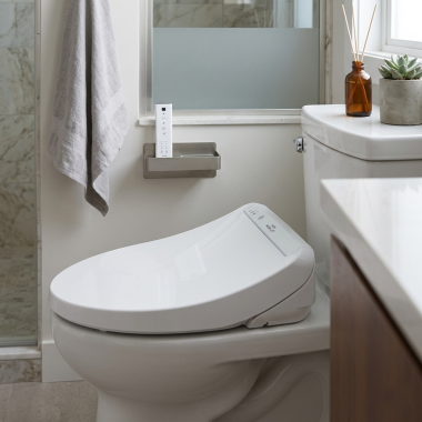 Click here to see Toto SW3036#01 TOTO WASHLET K300 Elongated Bidet Toilet Seat, PREMIST, Cotton White - SW3036#01