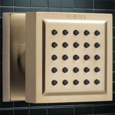 Click here to see Brizo 84121-GL Brizo Essential Series Square Body Spray, Touch-Clean, 1.75 GPM, Brilliance Luxe Gold - 84121-GL