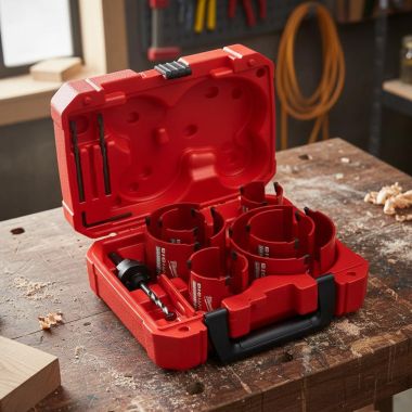 Click here to see Milwaukee 49-56-9290 Milwaukee BIG HAWG with Carbide Teeth Hole Saw Kit (10 Pieces) - 49-56-9290
