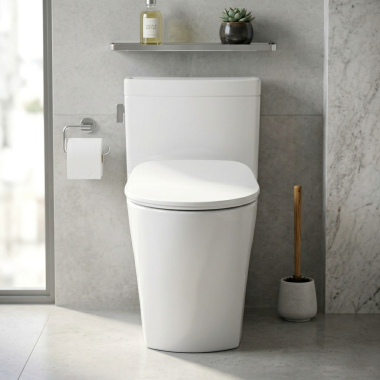Click here to see TOTO USA INC MS624234CEFG#01 TOTO Legato One-Piece Elongated Toilet with CEFIONTECT, TORNADO FLUSH, 1.28 GPF High-Efficiency, Universal Height Skirted Design, Cotton White - MS624234CEFG#01