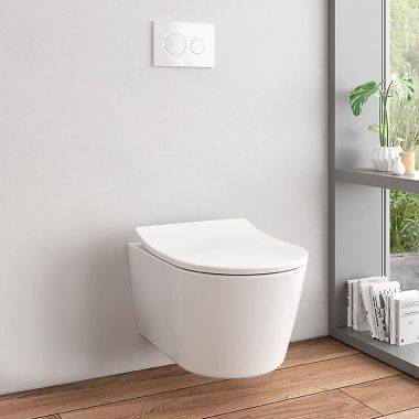 Click here to see TOTO USA INC CT447CFG#01 TOTO RP Wall-Hung Toilet Bowl Only, Wall Mounted, Cotton White - CT447CFG#01