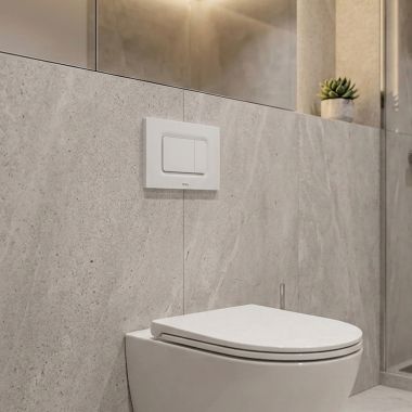 Click here to see TOTO USA INC YT920#WH TOTO Square Dual Button Push Plate for RP In-Wall Tank, White - YT920#WH