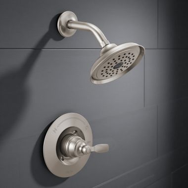 Click here to see Delta T14232-SS Delta Woodhurst Monitor 14 Series Single-Setting Rain Shower Faucet, Touch-Clean, 1.75 GPM, Lever Handle, Stainless - T14232-SS