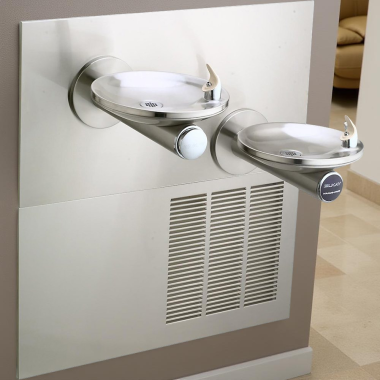 Click here to see Elkay ENOBM28K Elkay ENOBM28K SwirlFlo Bi-Level Wall-Mounted Hands-Free Fountain - 8 GPH, Stainless