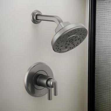 Click here to see Brizo T60298-SL Brizo Levoir TempAssure Thermostatic Shower Faucet w/ Multi-Function Showerhead, 1.75 GPM, Brilliance Luxe Steel - T60298-SL