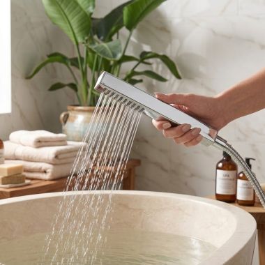 Click here to see  189318 Moen Single-Function Handheld Shower for 3988EP and 695, Square, Eco-Performance, 1.75 GPM, WaterSense, Chrome - 189318