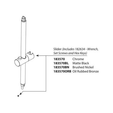 Click here to see Moen 183570BL Moen Slider Kit for Slide Bar, Matte Black - 183570BL