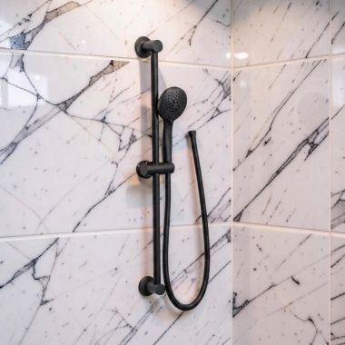 Click here to see  3558EPBL Moen Eco-Performance Handheld Shower with Slide Bar, Round, Five-Funtion, 1.75 GPM, Matte Black - 3558EPBL