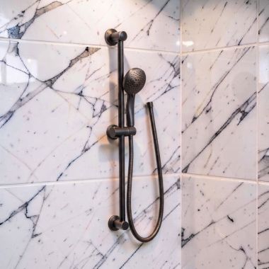 Click here to see  3558EPORB Moen Eco-Performance Handheld Shower with Slide Bar, Round, Five-Funtion, 1.75 GPM, Oil Rubbed Bronze - 3558EPORB