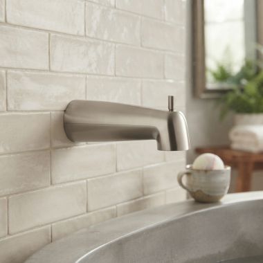 Click here to see  3839BN Moen Wall-Mount Tub Spout with Pull-Up Diverter, Slip Fit, Brushed Nickel - 3839BN