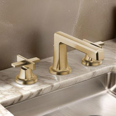 Click here to see Brizo 65397LF-GLLHP Brizo Levoir Two-Handle Widespread Lavatory Sink Faucet, Less Handles, 1.5 GPM, Brilliance Luxe Gold - 65397LF-GLLHP