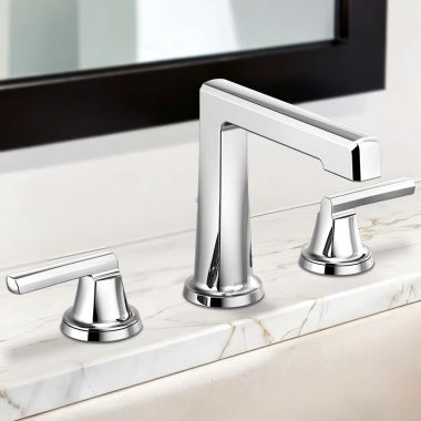 Click here to see  65398LF-PCLHP Brizo Levoir Two-Handle Widespread Lavatory Faucet With High Spout, 1.5 GPM, Less Handles, Polished Chrome - 65398LF-PCLHP