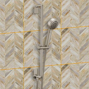 Click here to see Brizo 88798-NK Brizo Levoir Multi-Function Hand Shower with Slide Bar, H2Okinetic, 1.75 GPM, Brilliance Luxe Nickel - 88798-NK