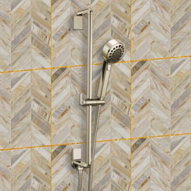 Click here to see Brizo 88798-PN Brizo Levoir Multi-Function Hand Shower with Slide Bar, H2Okinetic, 1.75 GPM, Brilliance Polished Nickel - 88798-PN