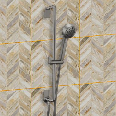 Click here to see Brizo 88798-SL Brizo Levoir Multi-Function Hand Shower with Slide Bar, H2Okinetic, 1.75 GPM, Brilliance Luxe Steel - 88798-SL