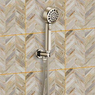 Click here to see Brizo 88898-PN Brizo Levoir Multi-Function Hand Shower, Wall-Mount, Round, H2Okinetic, 1.75 GPM, Brilliance Polished Nickel - 88898-PN