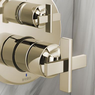 Click here to see Brizo HX75P98-PN Brizo Levoir Pressure Balance Valve with Integrated Diverter Trim Cross Handle Kit, Brilliance Polished Nickel - HX75P98-PN