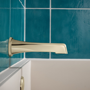 Click here to see Brizo RP92041PN Brizo Levoir Non-Diverter Tub Spout, Brass, Wall-Mounted, Brilliance Polished Nickel - RP92041PN