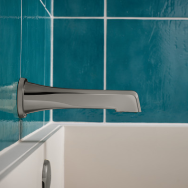 Click here to see Brizo RP92041SL Brizo Levoir Non-Diverter Tub Spout, Brass, Wall-Mounted, Brilliance Luxe Steel - RP92041SL