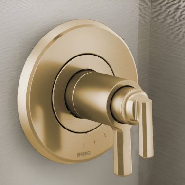 Click here to see Brizo T60098-GL Brizo Levoir TempAssure Thermostatic Valve Trim with Two Lever Handles, Brilliance Luxe Gold - T60098-GL