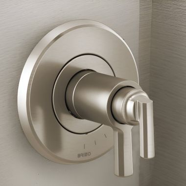 Click here to see Brizo T60098-NK Brizo Levoir TempAssure Thermostatic Valve Trim with Two Lever Handles, Brilliance Luxe Nickel - T60098-NK