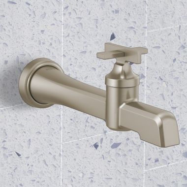 Click here to see Brizo T65798LF-NK Brizo Levoir Single-Handle Bathroom Faucet, Less Drain, Wall-Mount, WaterSense, 1.5 GPM, Brilliance Luxe Nickel - T65798LF-NK