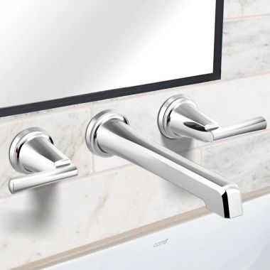 Click here to see Brizo T65898LF-PCLHP Brizo Levoir Two-Handle Bathroom Faucet, Less Handles and Drain, Wall-Mount, 1.5 GPM, Polished Chrome - T65898LF-PCLHP
