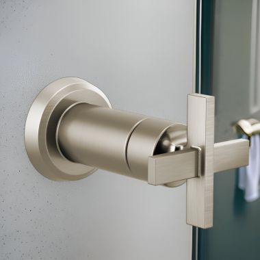 Click here to see Brizo T66698-NK Brizo Levoir Sensori Single-Handle Volume Control Trim, Cross Handle, Brilliance Luxe Nickel - T66698-NK