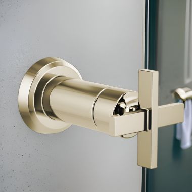 Click here to see Brizo T66698-PN Brizo Levoir Sensori Single-Handle Volume Control Trim, Cross Handle, Brilliance Polished Nickel - T66698-PN