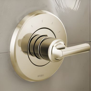 Click here to see Brizo T66T098-PNLHP Brizo Levoir Sensori Single-Handle Thermostatic Valve Trim, Less Handle, Brilliance Polished Nickel - T66T098-PNLHP