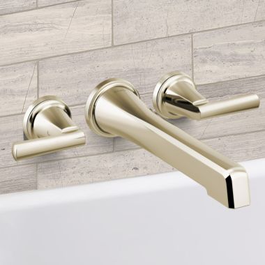 Click here to see Brizo T70498-PNLHP Brizo Levoir Two-Handle Wall Mount Tub Filler, Less Handles, 9.3 GPM, Brilliance Polished Nickel - T70498-PNLHP