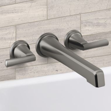 Click here to see Brizo T70498-SLLHP Brizo Levoir Two-Handle Wall Mount Tub Filler, Less Handles, 9.3 GPM, Brilliance Luxe Steel - T70498-SLLHP