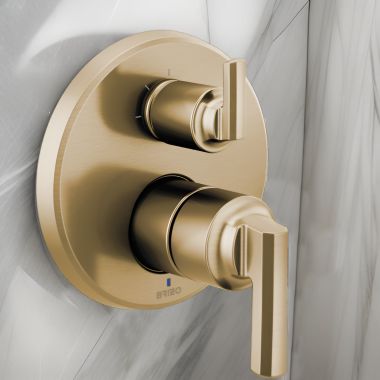 Click here to see Brizo T75P598-GLLHP Brizo Levoir Pressure Balance Valve Trim w/ Integrated 3-Function Diverter, Less Handles, Brilliance Luxe Gold - T75P598-GLLHP