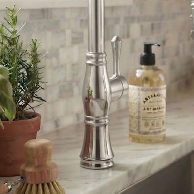Click here to see Delta RP92377AR Delta Handle, Set Screw, and Button for Cassidy 9197-DST Kitchen and 9997-DST Bar/Prep Faucets, Arctic Stainless - RP92377AR