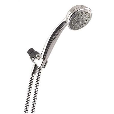 Click here to see Peerless 76516C Peerless 1.75 GPM 5-Spray Setting Hand Shower, WaterSense, Touch-Clean Spray Nozzles, 10in-Length, 3-5/8in-Diameter, Chrome - 76516C