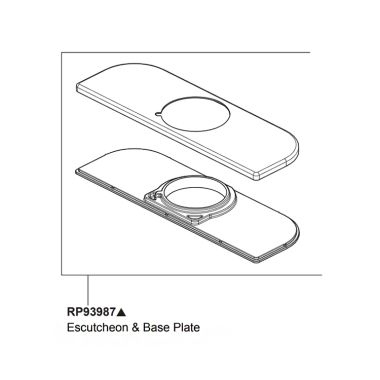 Click here to see Peerless RP93987 Peerless Chrome 6in Escutcheon and Base Plate - RP93987  