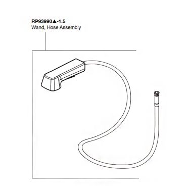 Click here to see Peerless RP93990SS-1.5 Peerless Xander Series Stainless 1.5 GPM Pull-Out Wand and Hose Assembly - RP93990SS-1.5