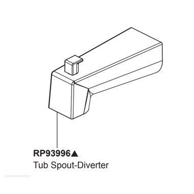 Click here to see Peerless RP93996BN Peerless Xander Series Brushed Nickel Diverter Tub Spout with Slip-On Installation - RP93996BN