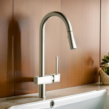 Click here to see Elkay LKLFAV1031NK Elkay Avado Single Handle Pull-Down Kitchen Faucet, Lead-Free, Brushed Nickel - LKLFAV1031NK