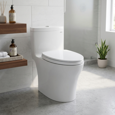 Click here to see TOTO USA INC MS646124CEMFGN#01 TOTO AQUIA IV One-Piece Toilet with SoftClose Seat, 1.28 GPF or 0.9 GPF, ADA, Cotton White -  MS646124CEMFGN#01