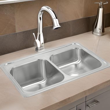 Click here to see Elkay STCR3322L4 Elkay STCR3322L4 Gourmet Stainless Steel Double Bowl Sink