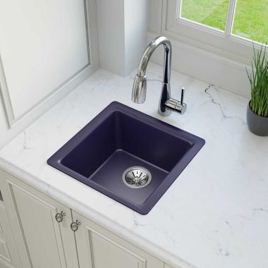 Click here to see Elkay ELX1616JB0 Elkay Quartz Luxe Jubilee Bar Sink, 15-3/4in x 15-3/4in x 7-11/16in Dual Mount Single Bowl Sink - ELX1616JB0