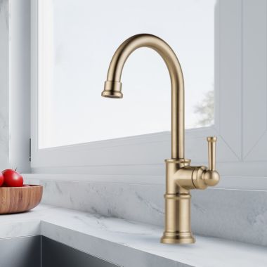Click here to see Brizo 61025LF-GL Brizo Artesso Single-Handle Bar Faucet, Lever Handle, ADA, 1.8 GPM, Brilliance Luxe Gold - 61025LF-GL