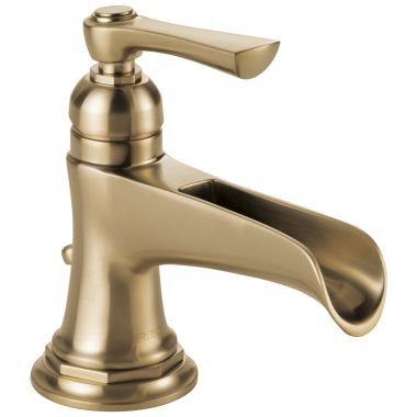 Click here to see Brizo 65061LF-GL Brizo Rook Single-Handle Brilliance Luxe Gold Bathroom Faucet with Metal Pop-Up, 1.5 GPM, Channel Spout, Single-Hole, WaterSense - 65061LF-GL
