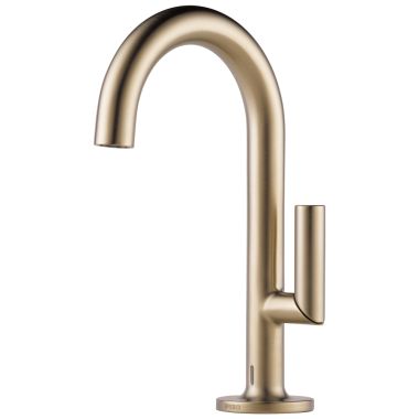 Click here to see Brizo 65675LF-GL Brizo Odin Single-Handle Brilliance Luxe Gold Electronic Bathroom Faucet with TempIQ Technology, Single-Hole, 1.5 GPM, Less Drain - 65675LF-GL