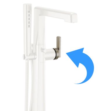 Click here to see Brizo RP100449NK Brizo Levoir Floor Mount Tub Filler Handle Assembly, Brilliance Luxe Nickel - RP100449NK